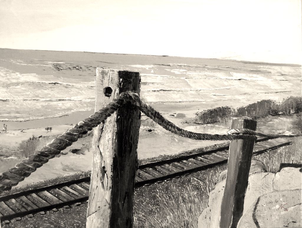 A memory of my trip to Del Mar. Grisaille art by Nikhil Kabadi.