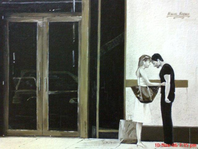 The Kiss series. Kiss - a simple and intimate gesture of a relationship. Grisaille art by Nikhil Kabadi.